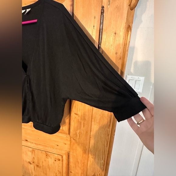 🎉Derek Heart Black Cotton Shrug Style Cardigan Button Down Size Small - Picture 5 of 9